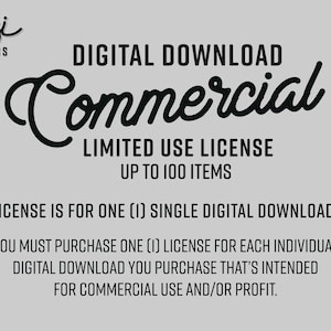 COMMERCIAL USE LICENSE - Single / Individual Digital File