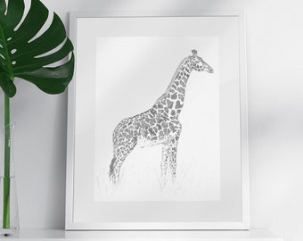 Giraffa stampa d'arte