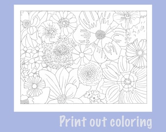 Flowers print out coloring
