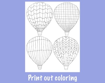 Hot air balloons coloring page