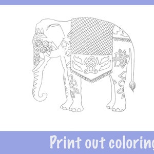 Elephant coloring page print out