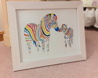 Nursery art zebra print