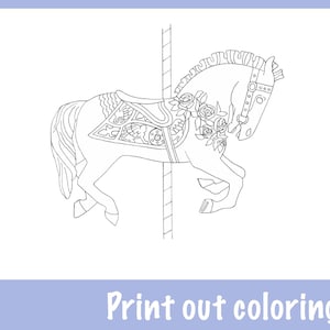 Carousel horse coloring page