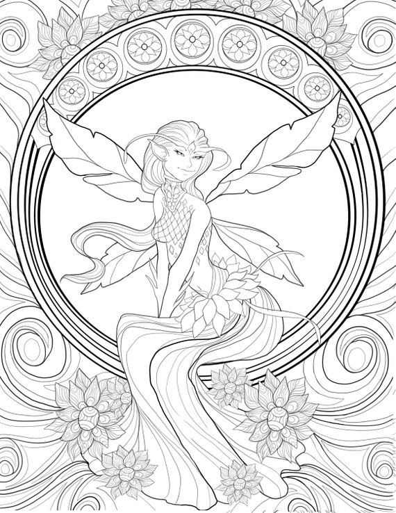 Difficult Fairy Coloring Pages