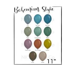 11&quot; Latex Colors Bohemian Balloon Shades Latex Balloons Custom Colors Pick Your Colors Wedding Bridal Shower Baby Party Decor