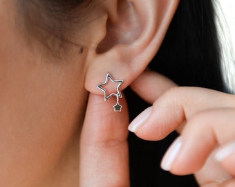 Star Stud Earrings, Sterling Silver Star Earrings, Tiny Sparkly Stud Earrings, Star Jewelry