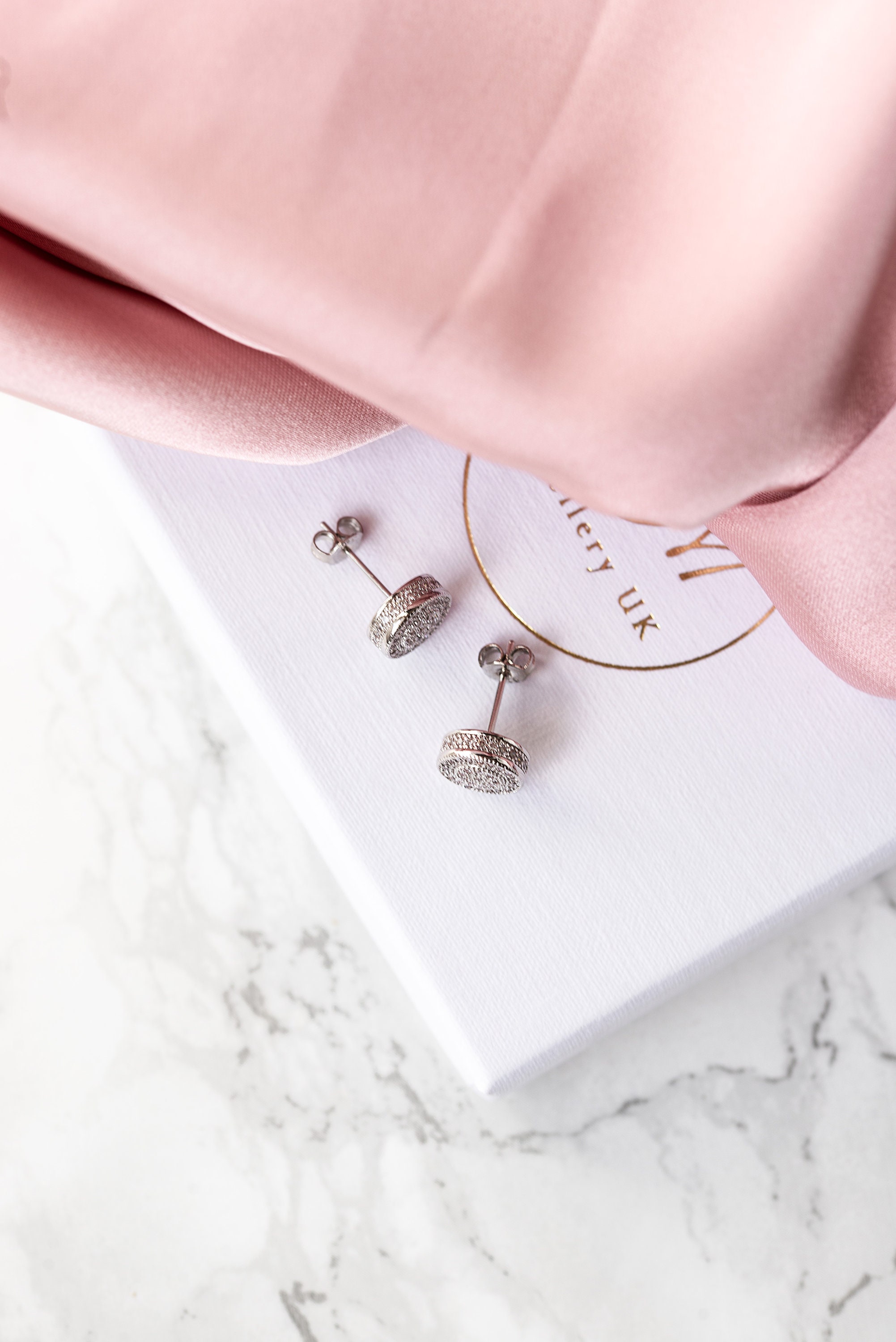 Elegant Small Round Sterling Silver Stud Earrings for Women - Etsy UK