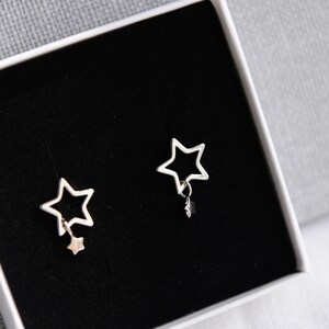 Star Stud Earrings, Sterling Silver Star Earrings, Tiny Sparkly Stud Earrings, Star Jewelry image 4