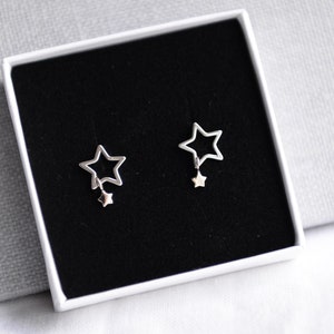Star Stud Earrings, Sterling Silver Star Earrings, Tiny Sparkly Stud Earrings, Star Jewelry image 6