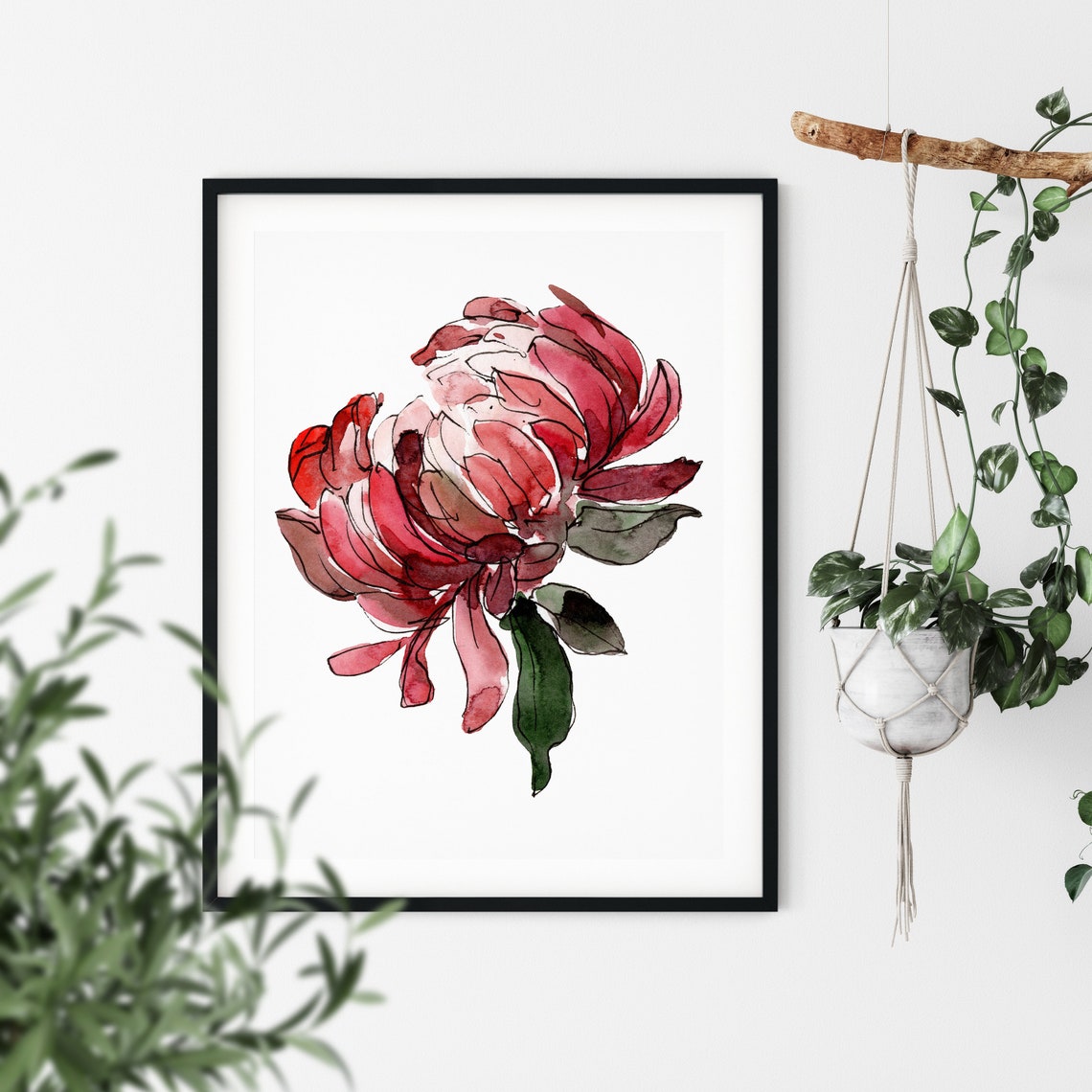 Flower Wall Art Flower Decor Printable Flower Art Flower  Etsy