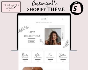 Website Shopify Theme Template - Bohemian Boutique Website Design - Shopify Website Template - Shopify Banners - Shopify Website Themes 2.0