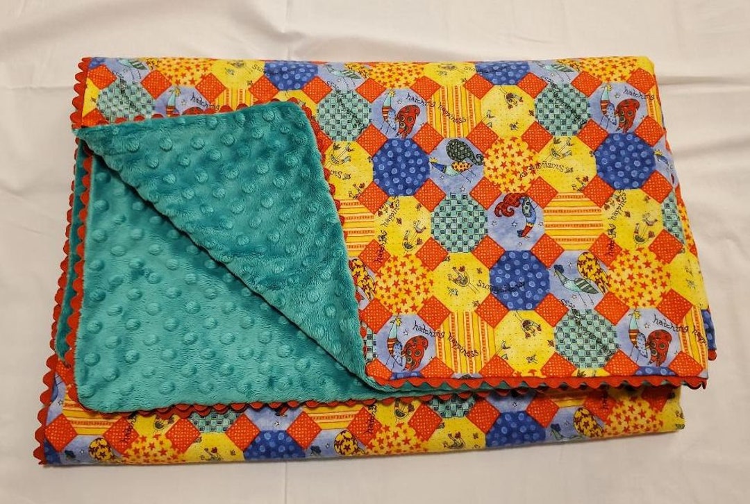 Soft Cotton Flannel Baby, Toddler, or Child Blanket in Bright Primary