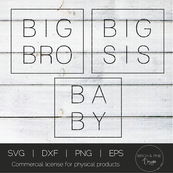 Big Sis SVG | Big Bro Svg | Baby Svg | Siblings Svg | Expecting Svg | Sibling Bundle Svg | Kids Svg | Svg files for Cricut | Cut file