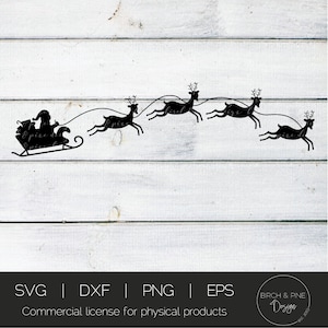 Santa and Reindeer SVG | Santa Sleigh Svg | Reindeer Svg | Santa Svg | Christmas Svg | Merry Christmas Svg | Christmas Cut File
