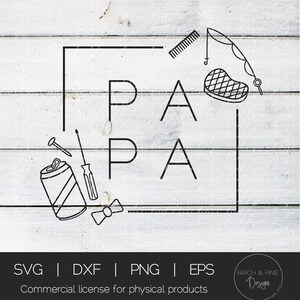 Papa SVG | Grandpa Svg | Father&#39;s Day Svg | Grandparent&#39;s Day Svg | Father Svg | Modern Svg | Svg files for Cricut | Cut file | Svg files