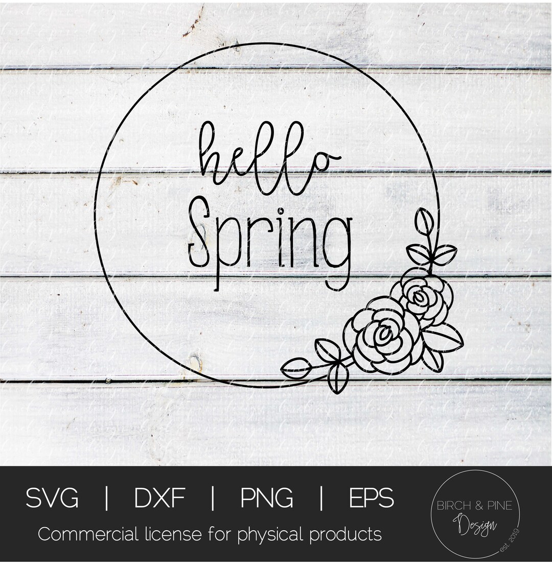 Hello Spring SVG | Hello Spring Wreath Svg | Farmhouse Sign Svg ...