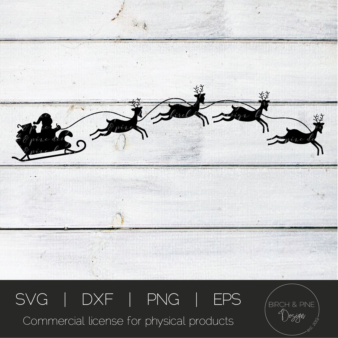 Santa and Reindeer SVG Santa Sleigh Svg Reindeer Svg - Etsy