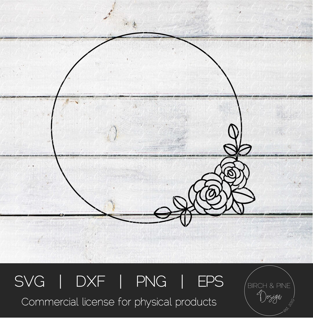 Floral Wreath SVG Wreath Svg Monogram Svg Floral Svg Flower Wreath Svg