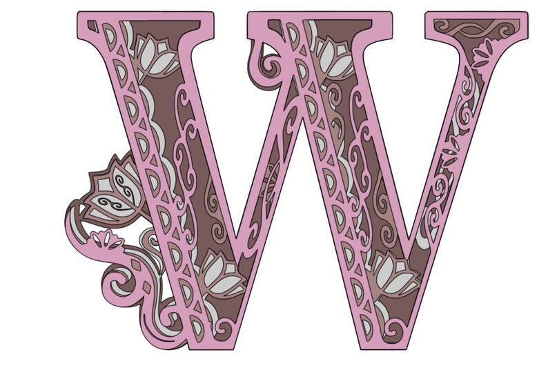 Download 3D Alphabet Layered Mandala W 5 layers SVG file. | Etsy