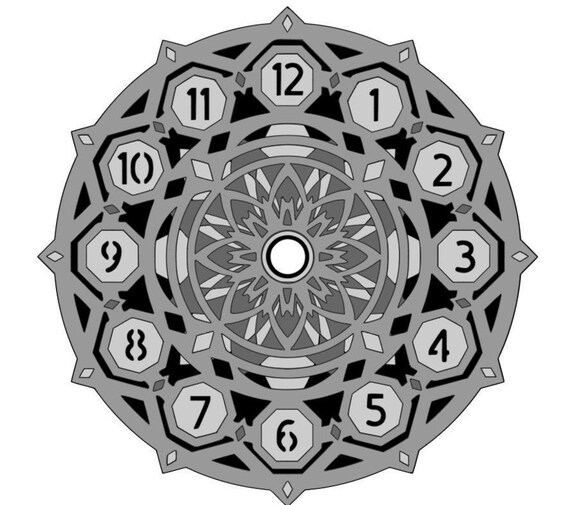 Download 3d Mandala Clock Digital File Etsy