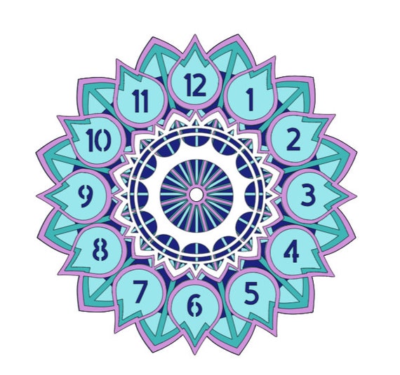 Download 3d Layered Clock Mandala Circle Etsy
