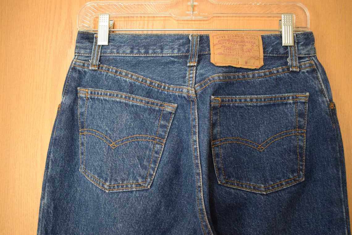 Vintage Levis 544 Dark Wash High Waisted Button Fly Mom Jeans - Etsy