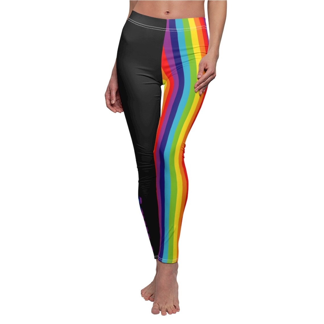 PRIDE Rainbow Women's Leggings Bright and Colorful Gray Etsy