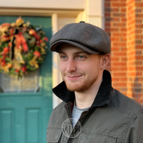 Khaki Herringbone Knitted Wool Gatsby 