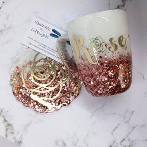 Gold coffee mug/glitter coffee mug/coffee mug/sparkly coffee mug/epoxy coffee cup/glitter coffee cup/Rose gold coffee cup/coffee mug