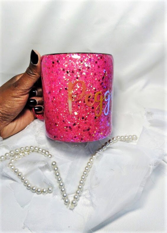 Glitter Coffee Mug/pink Glitter Coffee Mug/pink Coffee Etsy