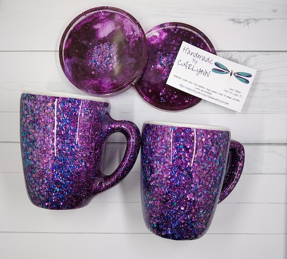 Glitter Coffee Mug/purple Coffee Mug/purple Mug/glitter Coffee Mug/pink  Glitter Coffee Mug/teal Coffee Mug/epoxy /girly Mug 