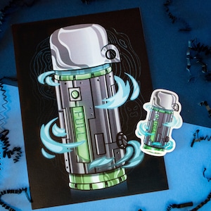 DP Ghost Thermos 5x7 Print | Cute Cartoon Thermos Danny Phantom