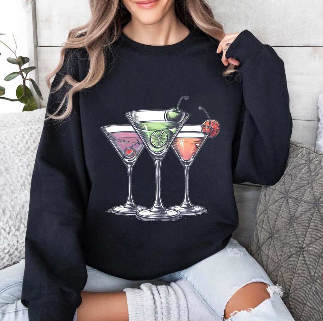 Martini Social Club Sweatshirt Girls Night Out Shirt Trendy Etsy