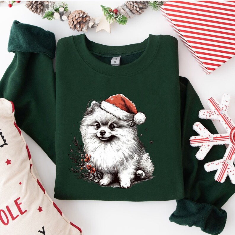 Christmas Pomeranian Sweatshirt, Pomeranian Sweatshirt, Pom Dog Lover 
