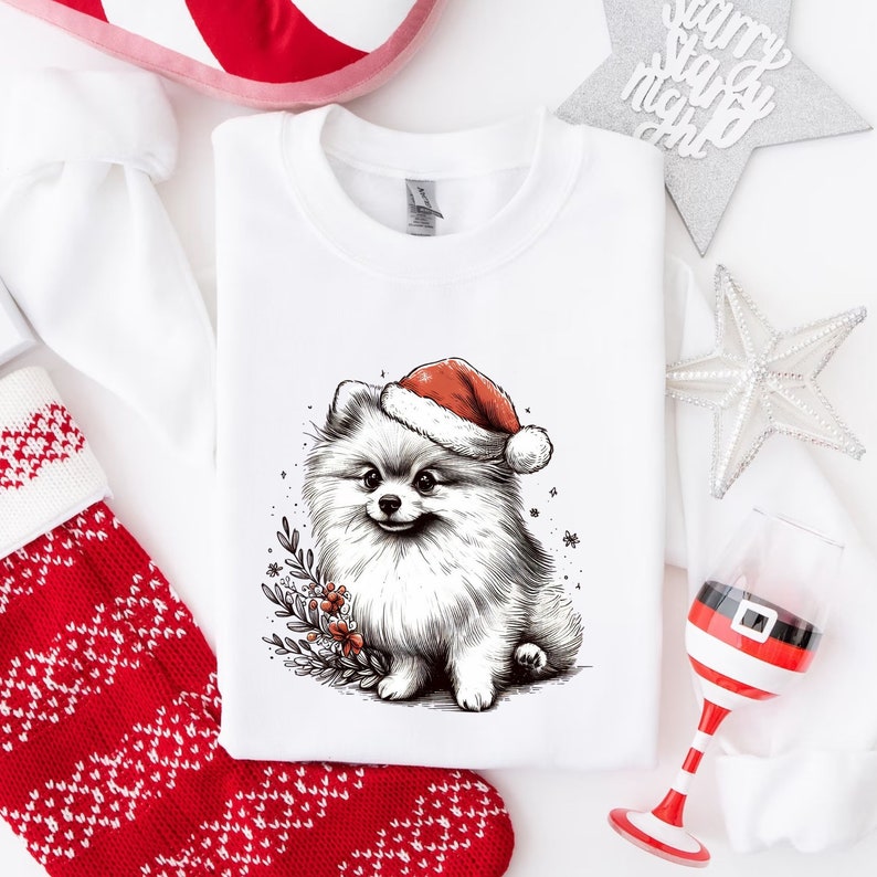 Christmas Pomeranian Sweatshirt, Pomeranian Sweatshirt, Pom Dog Lover