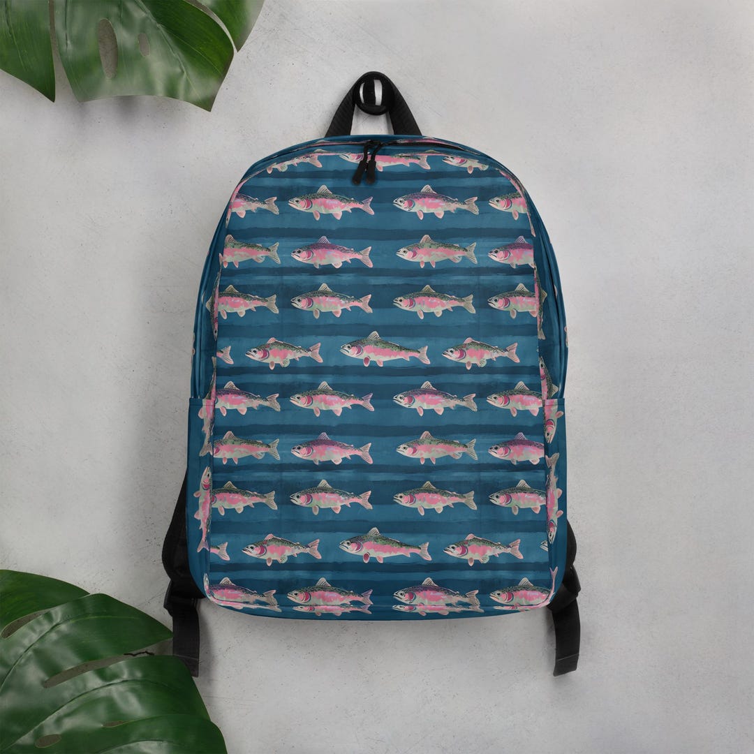 Rainbow Trout Fish Minimalist Backpack - Etsy