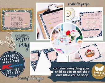 Tea Shoppe Dramatic Play Kit Educational Edition // Role Play // Pretend Play // Preschool Printable // Preschool Activity