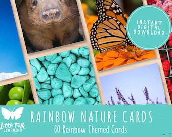 Rainbow Nature Color Cards//afdrukbaar//Montessori//homeschool//kleuterschool//kleuterschool