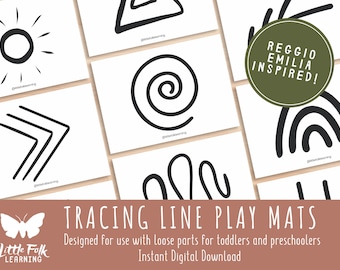 Pre Writing Pattern Mat // Loose Parts Mat // Preschool Printable // Preschool Activity // Montessori // Toddler Learning Activity