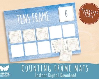 Tens Frame // Twenty Frame // Counting Frame // Counting Activity // Printable Learning Activity // Toddler Learning Activity