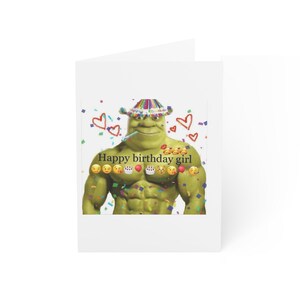 Grußkarten, Shrek lustige Geburtstagskarte - 1, 10, 30, und 50 Stück, Geburtstagsgrüße, lustige Shrek Karte, Shrek Geburtstagskarte, Geschenkkarte,