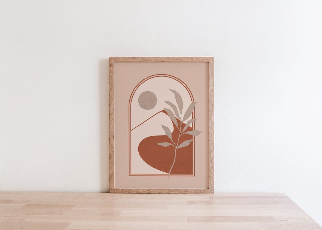 Mid Century Modern Terracotta Print, Mid Century Modern Wall Art Poster ...