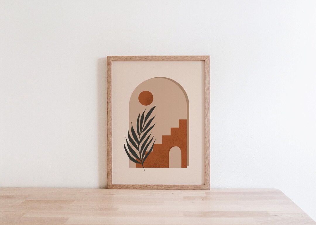 Mid Century Modern Terracotta Print, Mid Century Modern Wall Art Poster ...