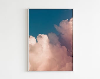 Pastel Cloud Photography Print, Blue Sky Wall Art (Digital Download)