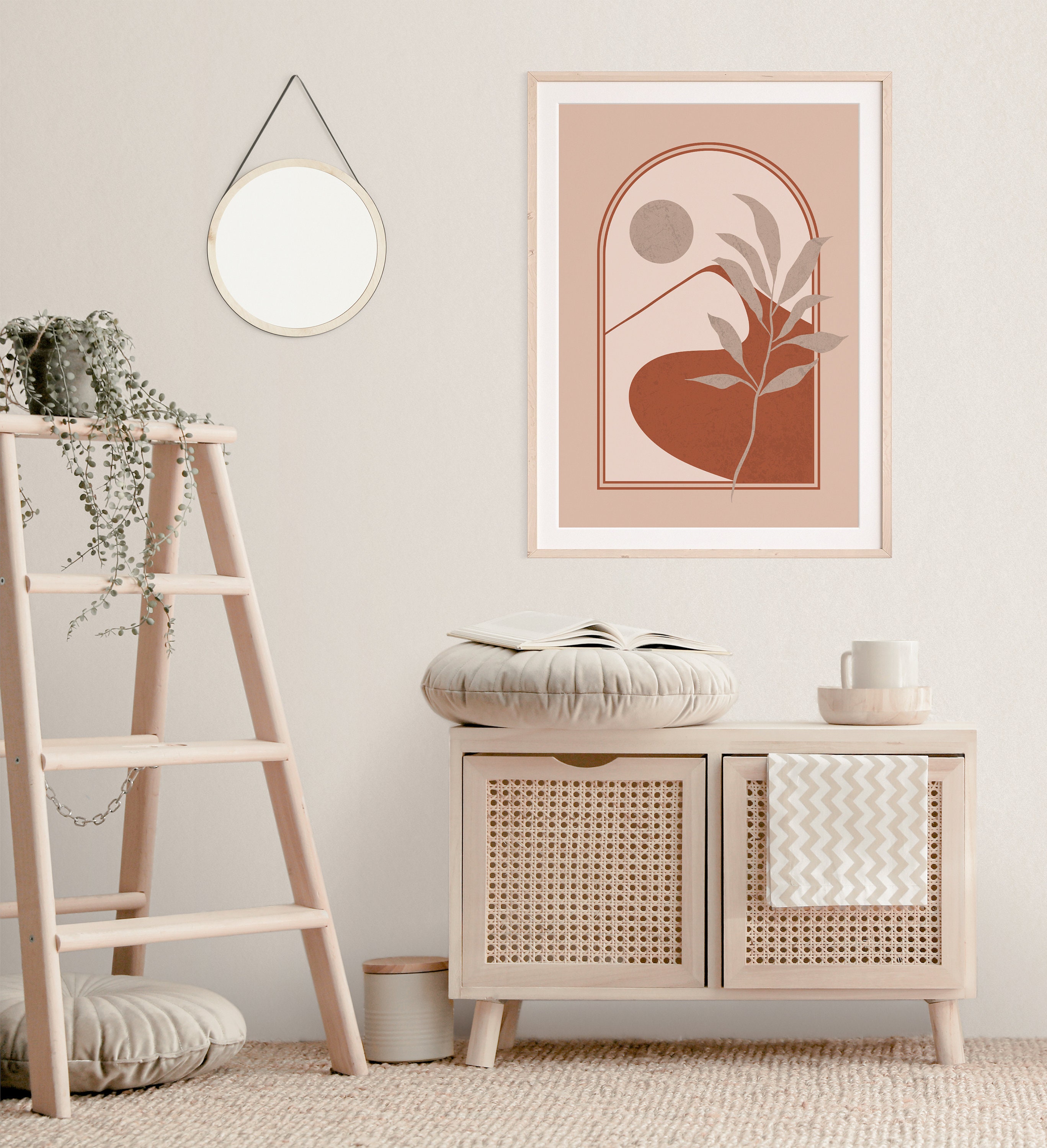 Mid Century Modern Terracotta Print, Mid Century Modern Wall Art Poster ...