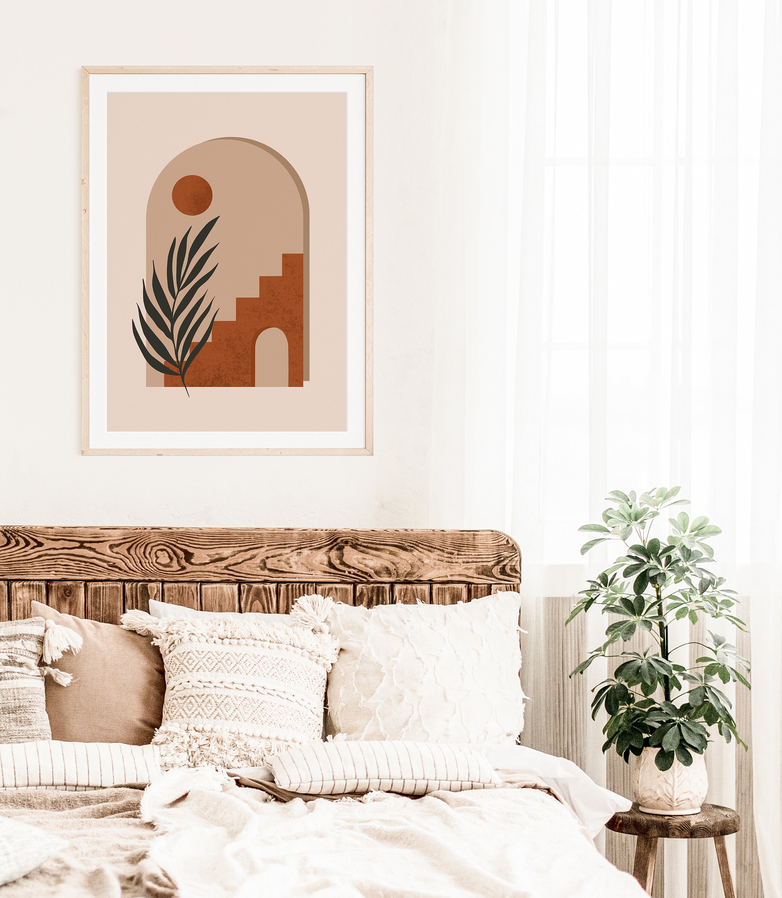 Mid Century Modern Terracotta Print Mid Century Modern Wall | Etsy
