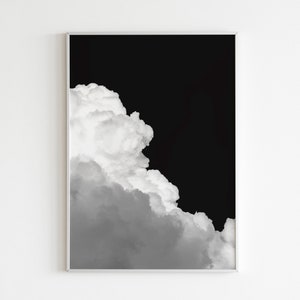 Schwarz-Weiß-Wolken-Druck, Schwarz-Weiß-Drucke, Cloud-Kunstdruck, Cloud-Druck, Cloud-Fotografie, Cloud-Poster, Digitaler Download, Drucke