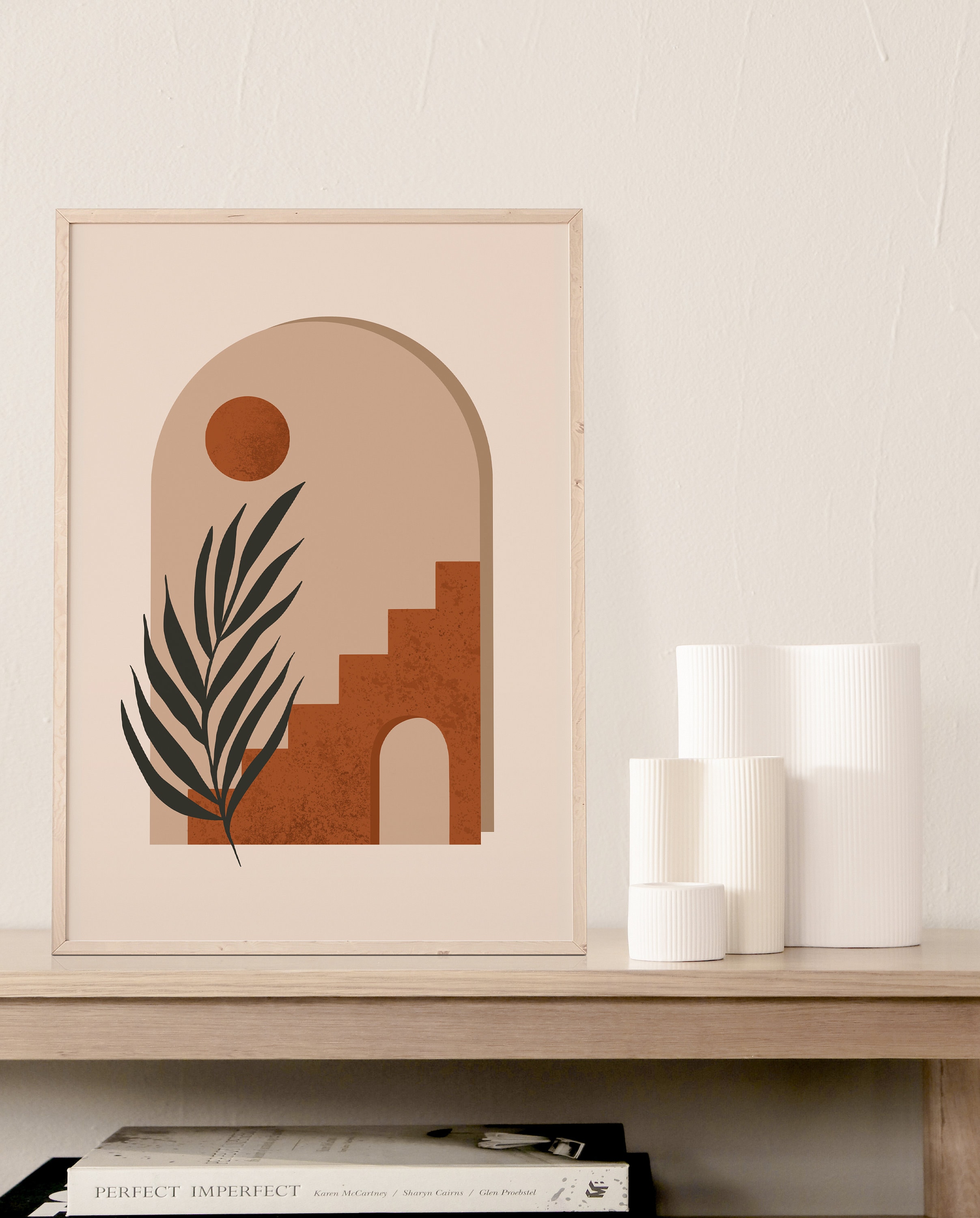 Mid Century Modern Terracotta Print, Mid Century Modern Wall Art Poster ...