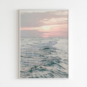 Arte de parede em tons pastéis, Impressões em tons pastéis, Impressão em tons pastel de oceano, Arte em paredes de oceano, Impressão de arte em oceano, Fotografia de oceano, Arte em parede de praia, Fotografia de praia