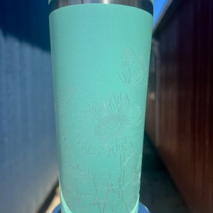 Butterfly Wildflower 24oz laser engraved tumbler